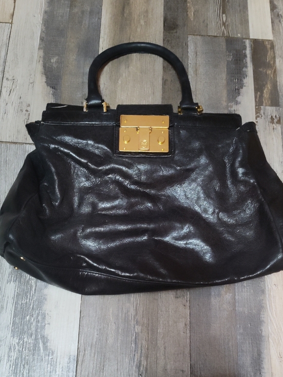 Tory Burch Handbags - Tory Burch Holland Black And Gold Detailing Satchel